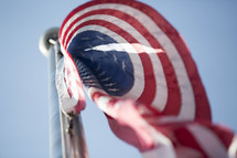 American flag on a flag pole 