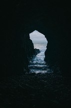 Cave Leading Out to the Sea in Ireland