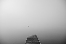 Foggy lake from the pier 
