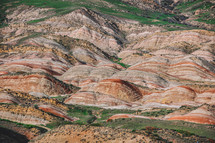 Colored hills in summer