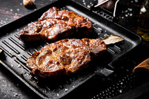 Grilled pork steak with rosemary. High quality photo