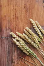 Wheat on wood background