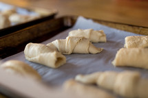 crescent roll on a baking sheet 