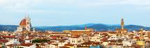 Panorama of Florence with Santa Maria del Fiore and Palazzo Vecchio seen from unusual perspective