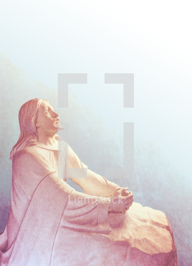 Jesus praying figurine 
