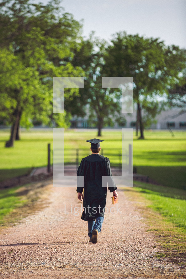 graduate walking towards his future