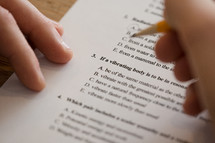 student taking a test 