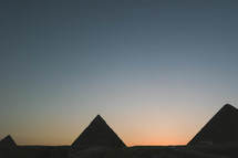 silhouettes of the pyramids in Egypt 
