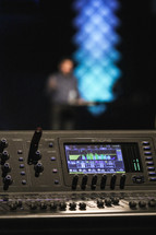 a sound board during a worship service 