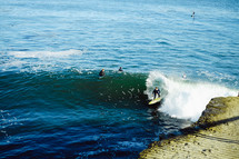 surfers in the ocean 
