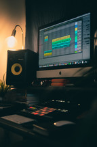 music production in studio 