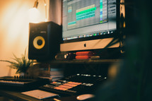 music production in studio 