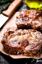 Grilled pork steak with rosemary. High quality photo