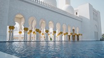 A Sunny Day At The Grand Mosque In Abu Dhabi 