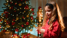 Child Happy with christmas letter
