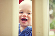 Infant boy smiling