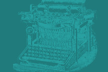 antique typewriter in teal 