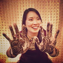 henna tattoos on a woman's hands