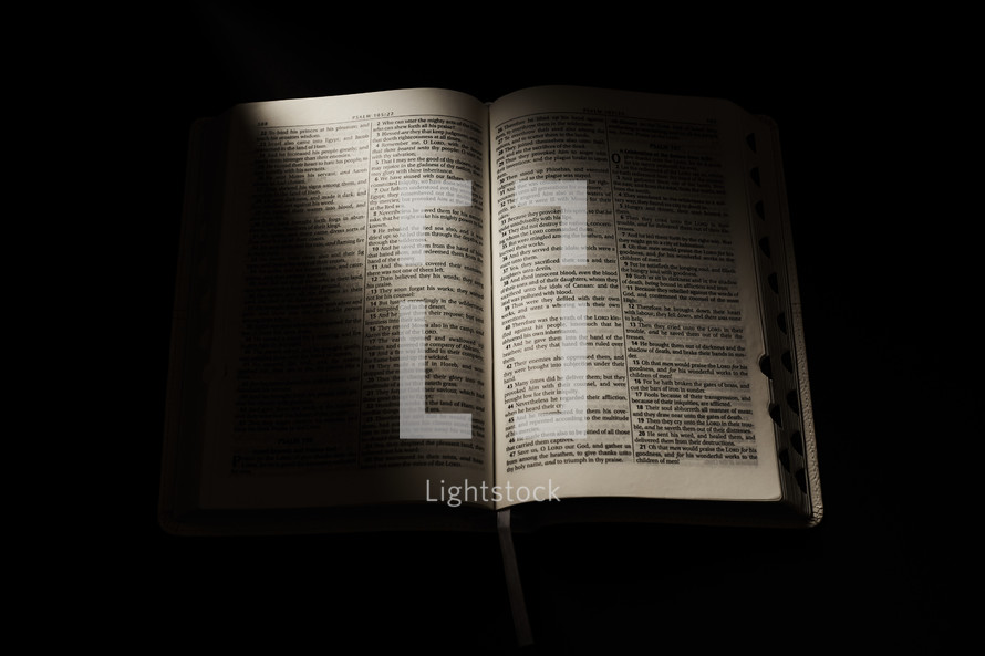 illuminated pages of a Bible 