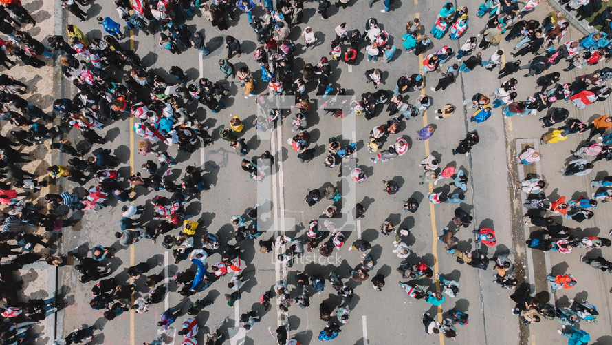 Protest Aerial View