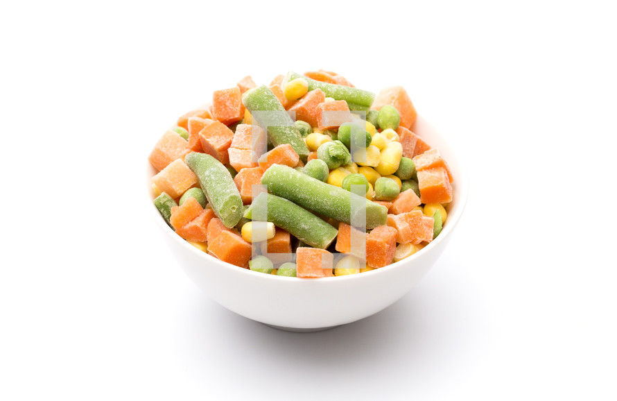 bowl of frozen vegetables 