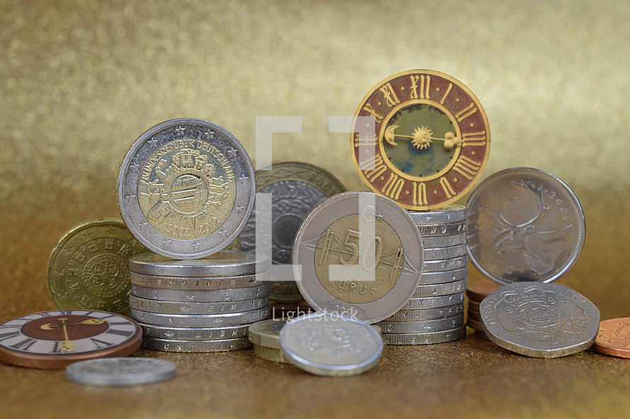 coins and clocks