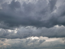 clouds in blue gray, potentially stormy sky 