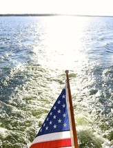 American flag on a boat stern 