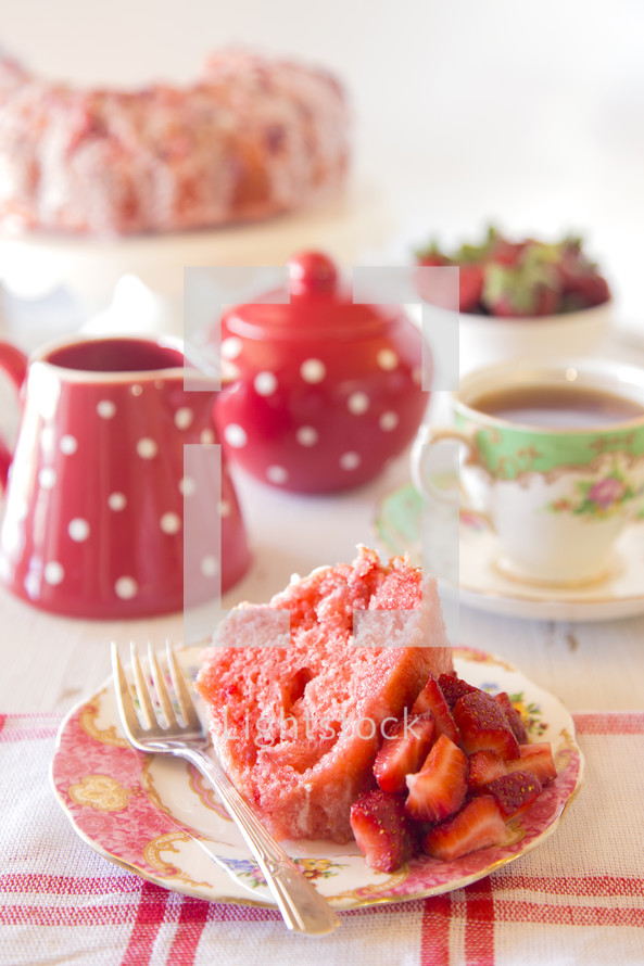Glazed Strawberry Bunt Cake