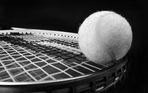 tennis ball and tennis racket 