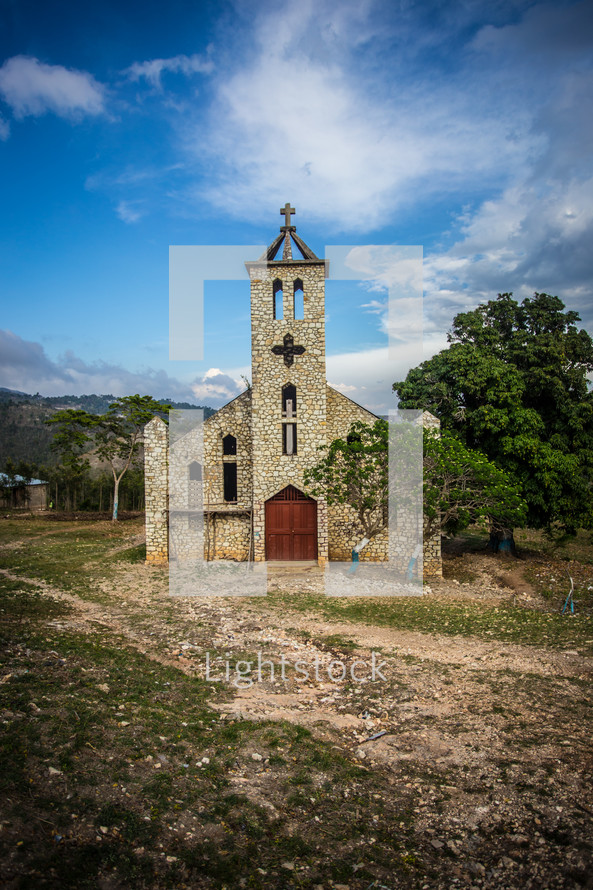 stone church in Haiti mountains