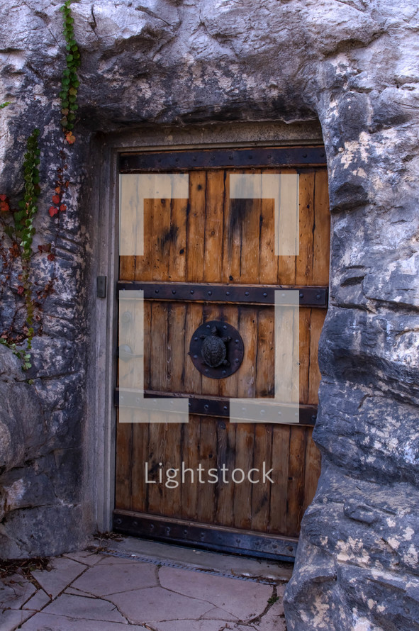 iron and wood door 