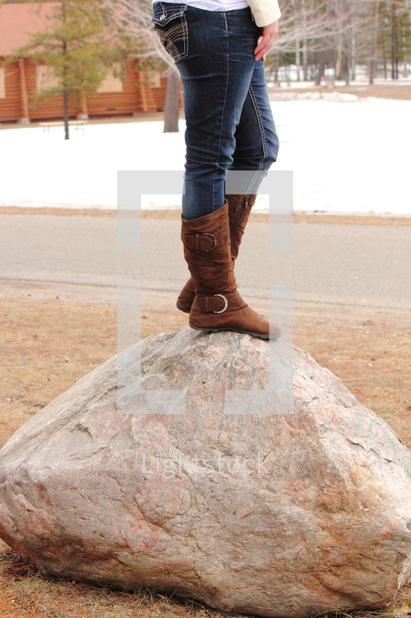boots on a rock