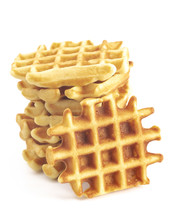 Classic Belgian Waffles Isolated on a White Background