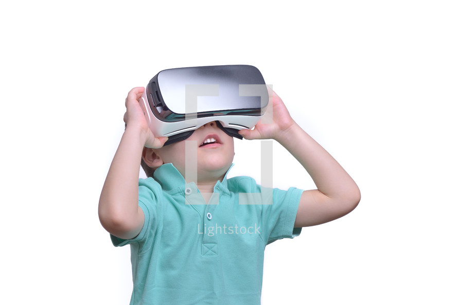 child in VR glasses 