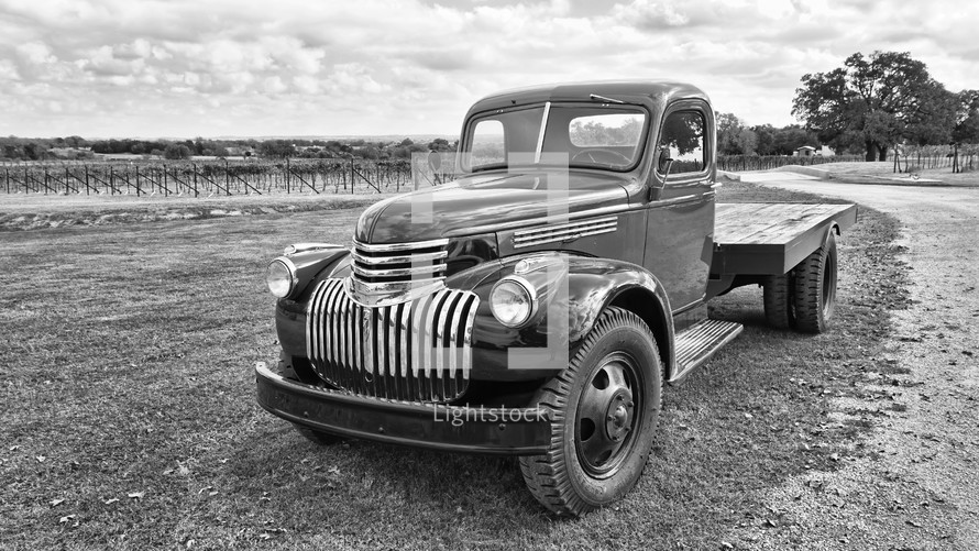  old truck on a farm 