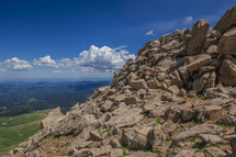 rocky mountains from Mt. Evans on a sunny day