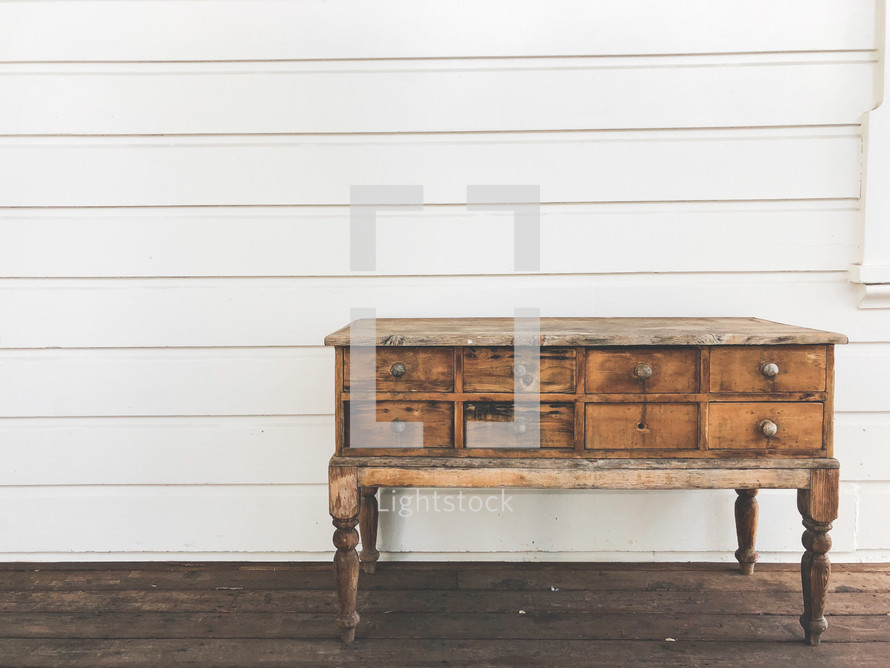 side table and shiplap 