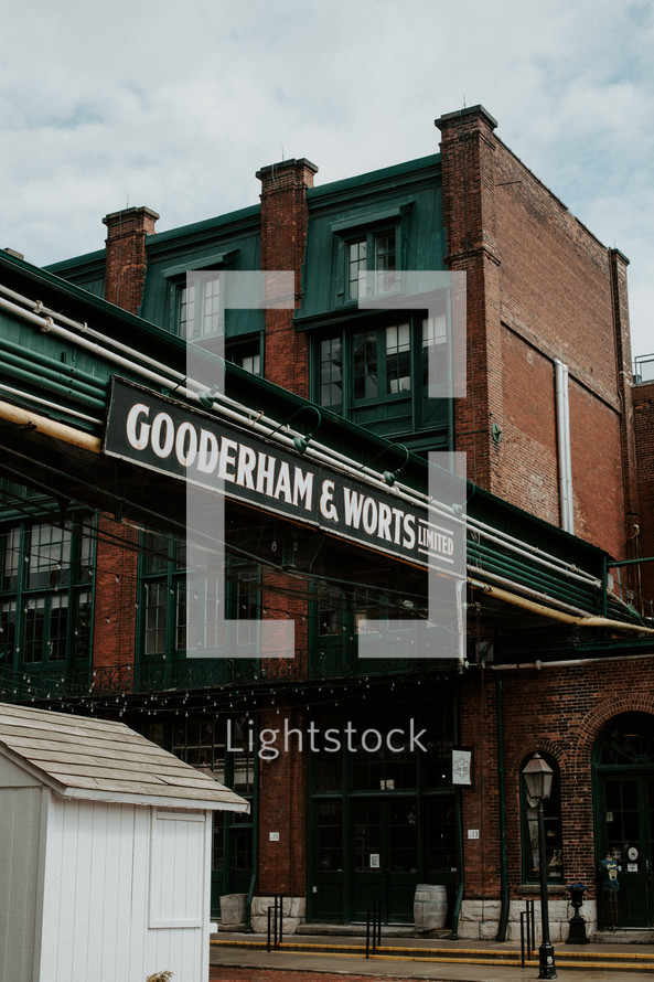Handpainted sign in the Distillery District in Toronto, Canada.