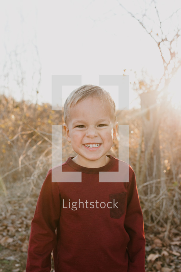 portrait of a smiling little boy 