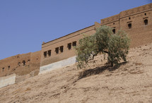 City wall of the longest continually inhabited city in the wall, Erbil, Kurdistan, Iraq. 
