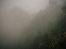 fog over a canyon