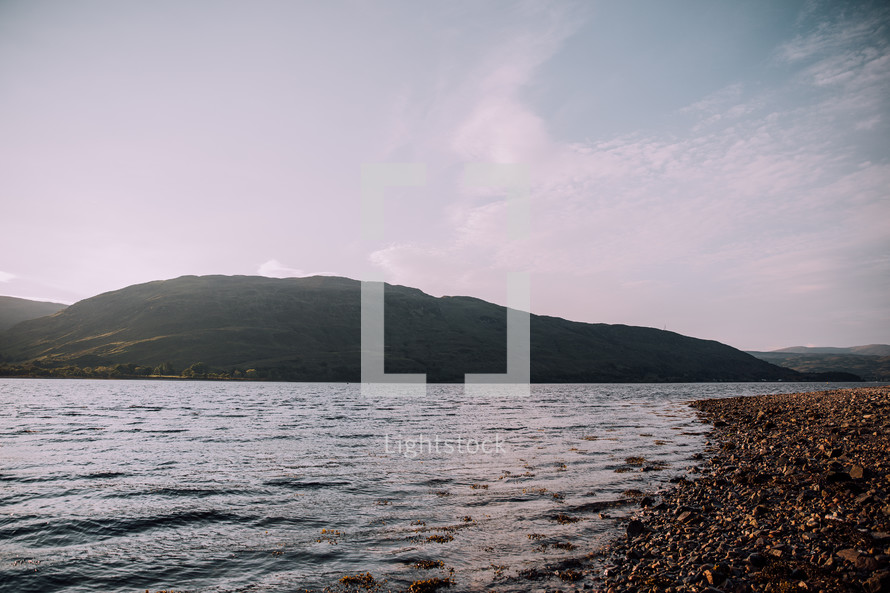Loch Linnhe shore in Scotland 