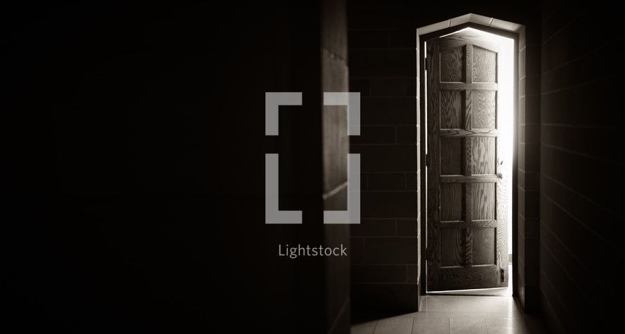 light from a cracked door 