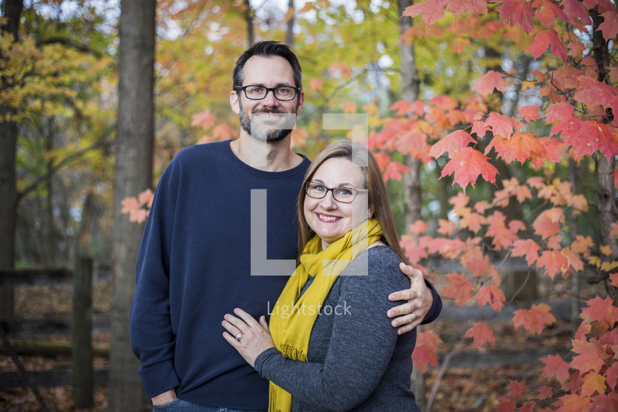photo of a couple outdoors in fall 