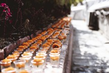 orange marigolds in cups in Tibet