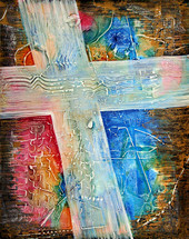 textured cross painting