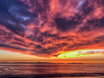 Huntington Beach, California at sunset 