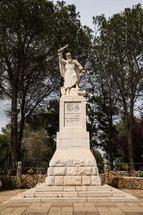 warrior statue in the holy land 