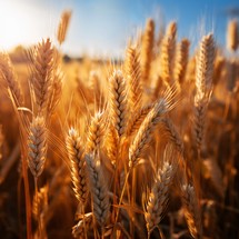A field of wheat ears 